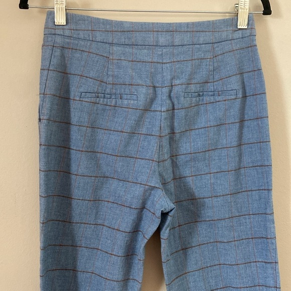 Rebecca Taylor- Windowpane High Rise Crop Twill Pants - Picture 6 of 13